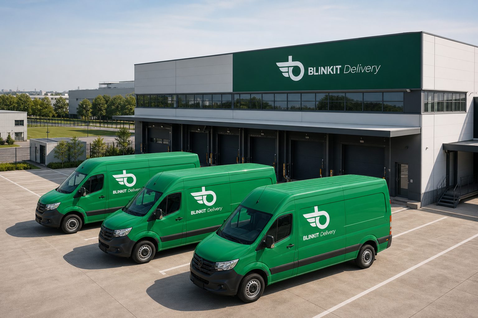 Flotte Blinkit au dépôt logistique
